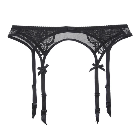 Damen Sexy Spitze Strapshalter Mit Verstellbaren Riemen Metallclips Schleife Vintage Floral Netz Lingerie Für Strümpfe
