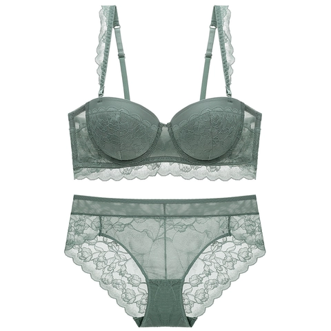 Sexy Damen Lingerie Set Mit Blumenspitze BH Und Slip Atmungsaktiv Push Up Unterwäsche Set Für Den Sommer Elegant