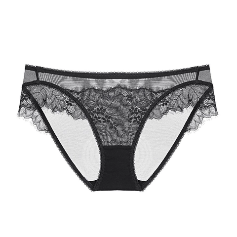 Sexy Franse Kant Onderbroeken Vrouwen Ultradun Ademend Lage Taille Bloem Borduurwerk Wimperkant Slip Lingerie
