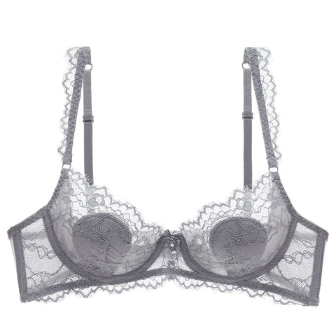 Damen Sexy Transparenter Spitze BH Ultradünner Bügel Minimierer Lingerie Für Große Brüste Atmungsaktiv Französischer Stil