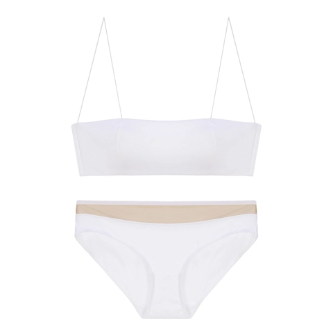 Damen Französische Sexy Lingerie Bra Und Panties Nahtloser Nylon Bandeau Bra Für Damen Atmungsaktiv Komfortabel Schöner Rücken Set
