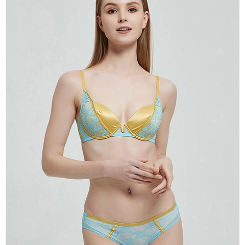 Französischer Vintage Spitze Stickerei BH Und Höschen Lingerie Für Damen Sexy Farbblock Satin Spleißen Sammeln Lingerie