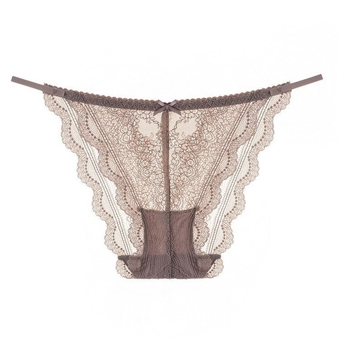 Braguitas de Encaje Mujer Transpirable Hueco Cintura Baja Slips Entrepierna de Algodón Tanga Bordado Floral Lencerie Sexy Mujer
