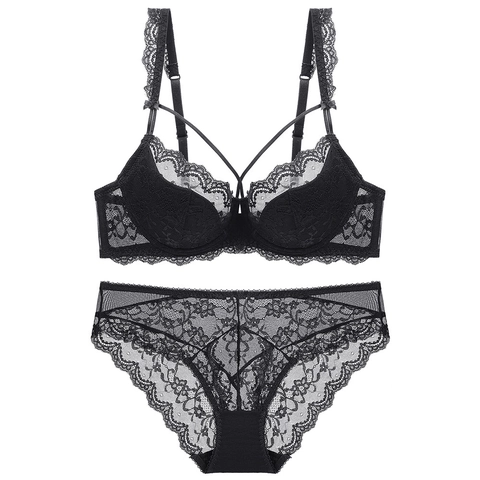 Sexy Bloemenkant Lingerieset Voor Vrouwen Doorschijnend Gaas BH En Broekje Met Beugel Comfortabel Sexy Intimates
