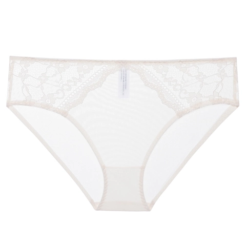 Women Sexy Lace Mesh Panties French Ultra Thin Hollow Out Embroidery Briefs Low Waist Breathable Cotton Crotch Lingerie