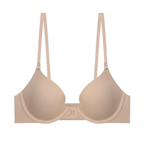 Seamless Front Closure Bra For Women Sexy Push Up Deep V Soft Wire Smooth Surface Wireless Lingerie Adjustable Straps Bra