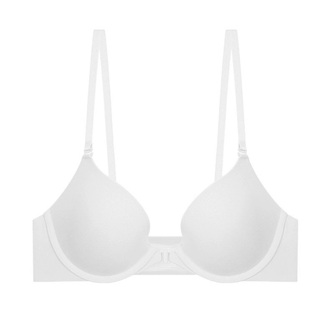 Seamless Front Closure Bra For Women Sexy Push Up Deep V Soft Wire Smooth Surface Wireless Lingerie Adjustable Straps Bra