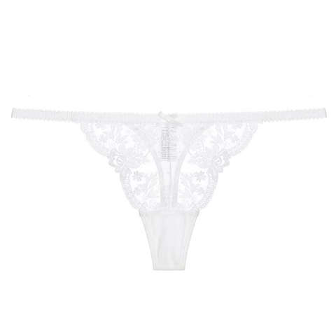 Französisch Sexy Spitze Ausschnitt Thong Für Damen Dünner Riemen Atmungsaktiv Niedrige Taille Rosarot Schwarz Weiß Unterwäsche