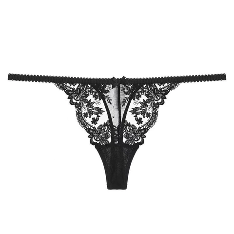 Französisch Sexy Spitze Ausschnitt Thong Für Damen Dünner Riemen Atmungsaktiv Niedrige Taille Rosarot Schwarz Weiß Unterwäsche