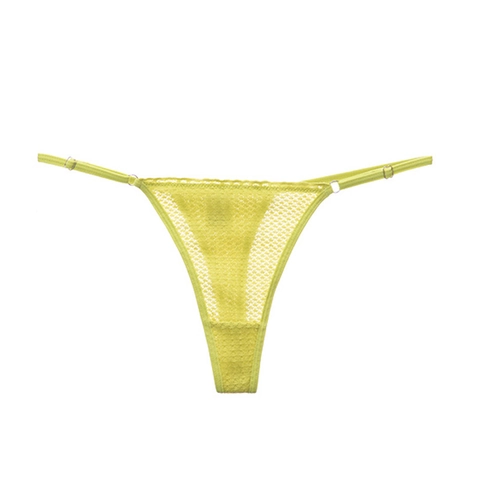 Tanga Sexy de Malla para Mujer G-String Correas Laterales Ajustables Transpirable Cintura Baja Ropa Interior T-Back