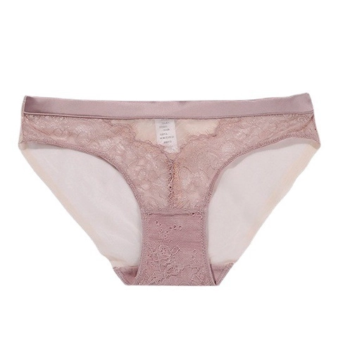 Sexy Französisch Blumen Spitze Unterwäsche Für Damen Atmungsaktiv Netzstickerei Niedrige Taille Baumwollzwickel Slips