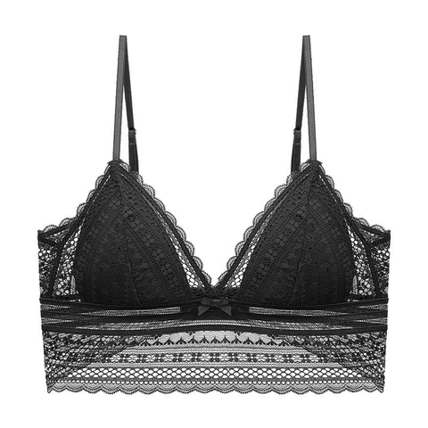 French Lace Wireless Bralette For Women U Shaped Backless Triangle Cup Thin Breathable Sexy Lingerie Bra Daily Wedding Wear