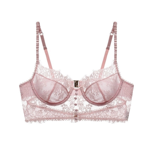Soutien-Gorge en Dentelle Cils Ultra-Mince Sexy Style Français pour Femmes Floral Respirant Bralette Dos Nu Lingerie