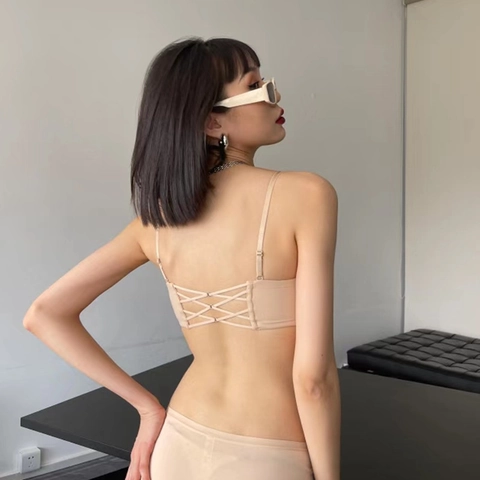 Sujetador Push Up Sin Costuras para Mujer Top Bandeau Sin Aros Correas Desmontables Ajustables Lencería Lisa Transpirable