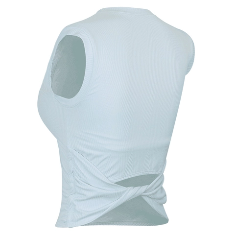 Camiseta Tirantes Yoga Antigolpes Mujer Top Corto Sin Mangas Punto Canalé Con Almohadillas Pecho Espalda Retorcida Chaleco