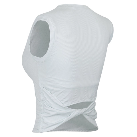 Camiseta Tirantes Yoga Antigolpes Mujer Top Corto Sin Mangas Punto Canalé Con Almohadillas Pecho Espalda Retorcida Chaleco