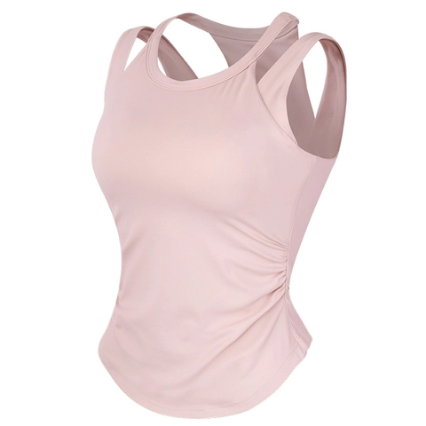 Damen Nahtloser High Impact Sport BH Racerback Gerafft Yoga Fitness Weste Gepolstert Laufen Training Tank Top