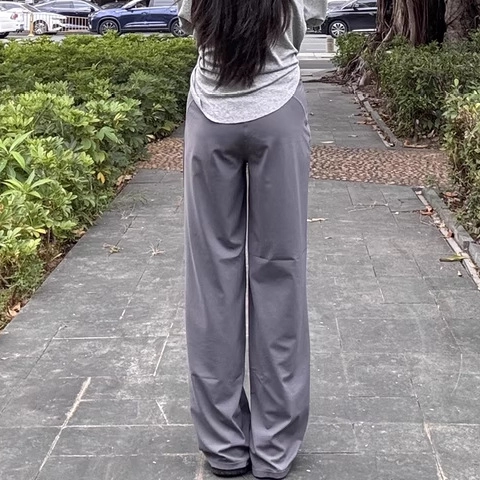 High Waist Pilates Wide Leg Pants Loose Sports Yoga Trousers For Women Solid Color Slimming Gym Workout Activewear