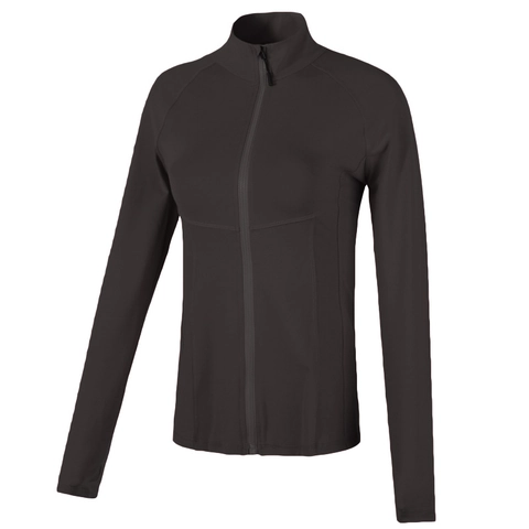 Giacca Sportiva Slim Fit da Donna Collo Alto Cerniera Corsa Yoga Top Maniche Lunghe Activewear con Asole Pollice