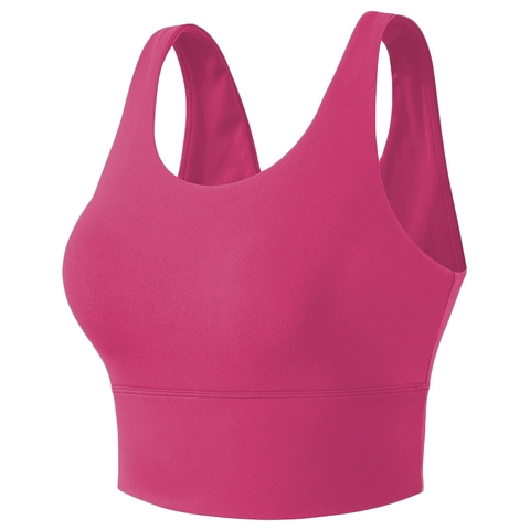 Sujetador Deportivo para Mujer Soporte de Alto Impacto Sin Aros Acolchado Top de Yoga Sin Mangas Gimnasio Correr Fitness Entrenamiento Crop Top Color Sólido