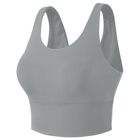Sujetador Deportivo para Mujer Soporte de Alto Impacto Sin Aros Acolchado Top de Yoga Sin Mangas Gimnasio Correr Fitness Entrenamiento Crop Top Color Sólido