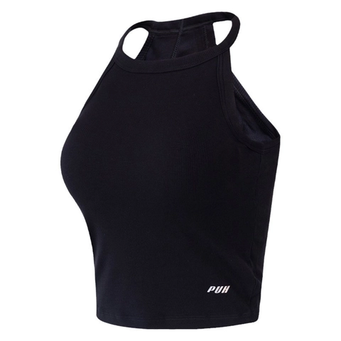 Γυναικείο Halter Neck Yoga Tank Top Ριμπ Crop Top Με Επένδυση Στήθους Off Shoulder Βισκόζη Σπάντεξ Αθλητικό Αμάνικο Γιλέκο
