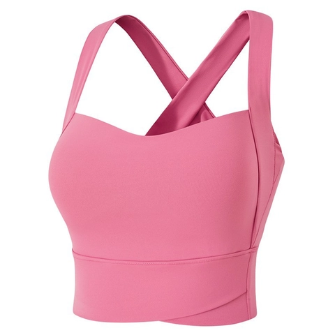 Sujetador Deportivo Mujer High Impact Espalda Cruzada Acolchado Yoga Tank Top Athletic Crop Top Para Fitness Running Gym