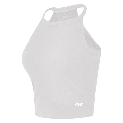 Γυναικείο Halter Neck Yoga Tank Top Ριμπ Crop Top Με Επένδυση Στήθους Off Shoulder Βισκόζη Σπάντεξ Αθλητικό Αμάνικο Γιλέκο