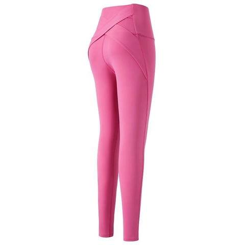 Pantaloni da Yoga a Vita Alta da Donna Con Vita Incrociata Effetto Nudo Sollevamento Glutei Controllo Pancia Leggings da Palestra per Corsa Fitness Sport