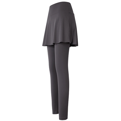 Leggings de Yoga de Dos Piezas Falsos para Mujer Cintura Alta Levantamiento de Glúteos Falda-pantalón Deportiva para Correr