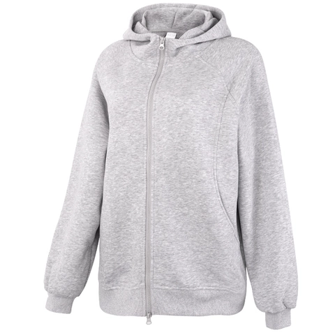 Women's Casual Oversized Zip Up Hoodie Loose Fit Long Sleeve Cotton Blend Hooded Sweatshirt Jacket With Pockets Daily Sport Top