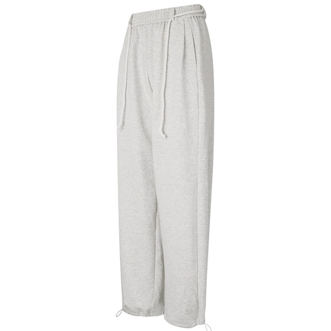 Pantaloni della Tuta a Vita Alta da Donna Gamba Larga in Misto Cotone Sportivi Larghi Con Coulisse per Corsa Palestra