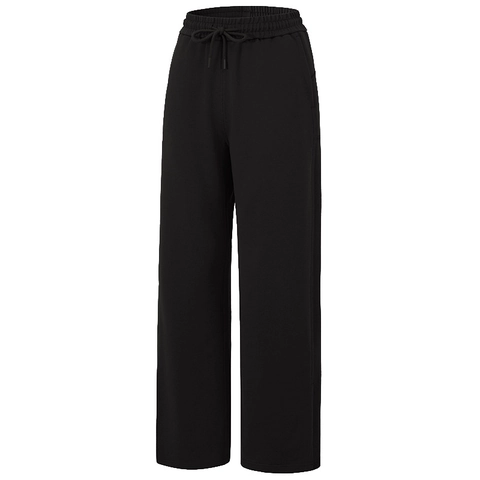 Women High Waist Wide Leg Sports Pants Loose Drawstring Sweatpants Casual Straight Yoga Trousers Autumn Winter Side Slit