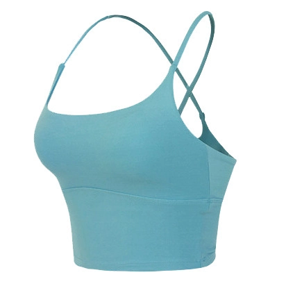 Damen Überkreuzter Rücken Sport-BH Spaghettiträger Yoga Top Atmungsaktiv Schnelltrocknend Nylon Elasthan Fitness Pilates