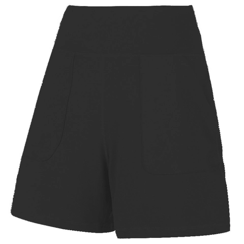 Damen High Waist Yoga Shorts Mit Taschen Bauchkontrolle Atmungsaktiv Nylon Elasthan Sport Laufen Fitness Kurze Hose Sommer