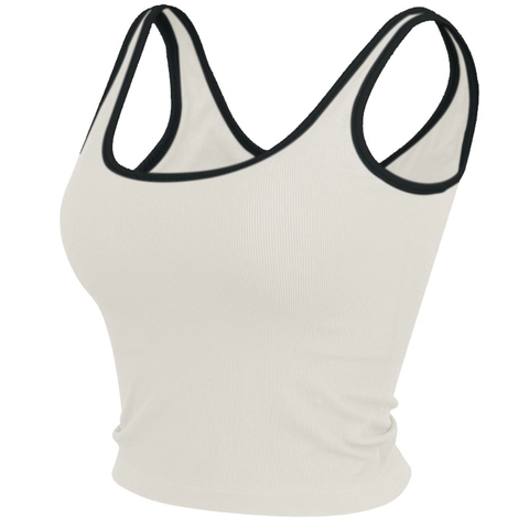 Dames Geribbelde Sportbeha Sneldrogende Yoga Tanktop Mouwloos Fitness Hardlopen Crop Top Met Uitneembare Pads