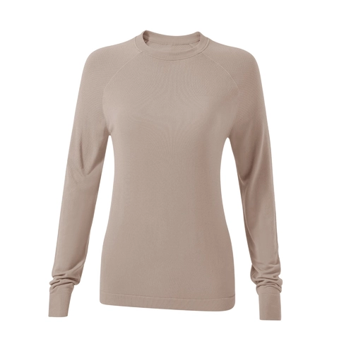 Damen Slim Fit Langarm Sport-Oberteil Rundhals Raglanärmel Nylon Activewear Für Yoga Laufen Training