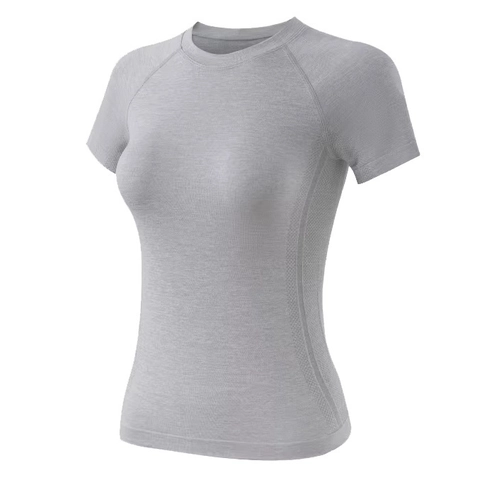 Women Slim Fit Sports T-Shirt Breathable Mesh Patchwork Yoga Running Top Quick Dry Raglan Sleeve Activewear For Fitness