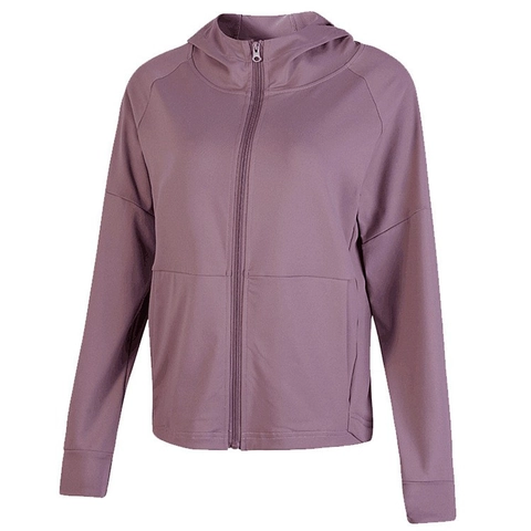 Veste de Sport Décontractée à Capuche pour Femme Fermeture Éclair Manches Longues Yoga Fitness Haut Automne Hiver Manteau d'Entraînement Ample