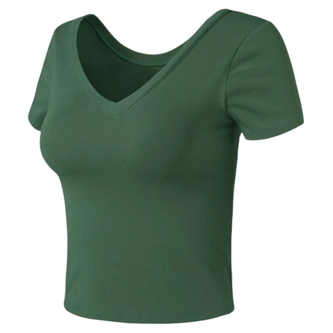 Top de Yoga Ajustado para Mujer Con Almohadillas de Pecho Cuello en V Manga Corta Secado Rápido Carrera Gimnasio Camiseta Deportiva