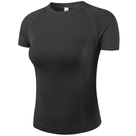 Women's Slim Fit Quick Dry Sport T-Shirt Breathable Yoga Running Short Sleeve Top Solid Color Elastic Athletic Jersey