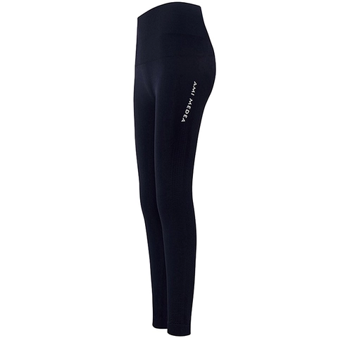 Pantalones de Yoga de Cintura Alta para Mujer Control de Abdomen Transpirables de Secado Rápido Leggings Elásticos para Correr Fitness AMI MEDEA Estampado de Letras