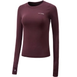 Maglietta Sportiva Donna Slim Fit Manica Lunga Yoga Top Traspirante Con Fori Per Il Pollice Asciugatura Rapida Running Shirt