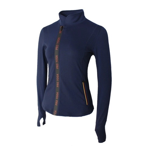 Dames Slim Fit Yoga Jas Asymmetrische Schuine Rits Staande Kraag Duimgaten Ademend Sneldrogend Sport Hardloop Top Jas