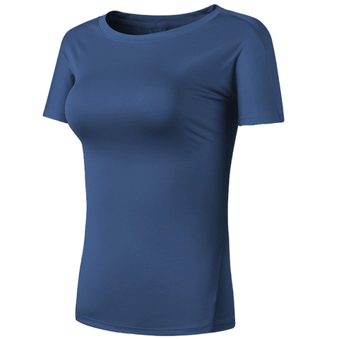 Maglietta Sportiva Riflettente Slim Fit da Donna Top da Yoga ad Asciugatura Rapida Traspirante per Corsa Fitness Palestra Manica Corta