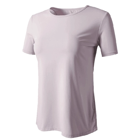 Camiseta de Yoga para Mujer Secado Rápido Transpirable Holgada Costura de Malla Espalda Descubierta Manga Corta Fitness Top
