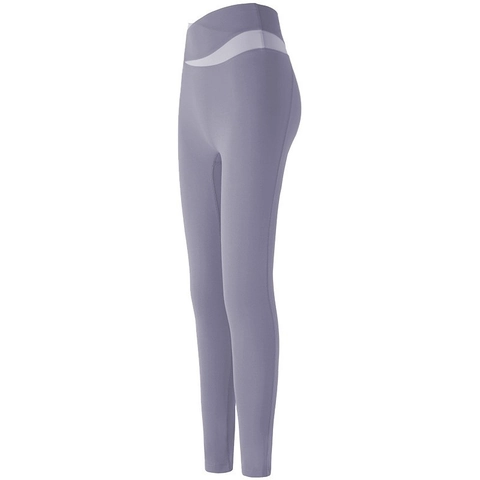 Pantaloni da Yoga a Vita Alta da Donna Color Block Controllo della Pancia Leggings Sollevamento Fianchi Sport Fitness Gym Tights
