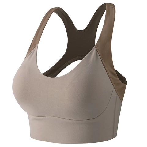 Soutien-gorge de Sport Femme Dos Nageur Impact Élevé Nylon Élastique Sans Fil Rembourré Yoga Fitness Gilet Top Activewear