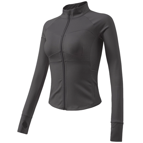 Damen Sportjacke Mit Fleecefutter Stehkragen Schlanke Passform Yoga Top Langarm Laufen Workout Activewear Jacke Mit Daumenlöchern