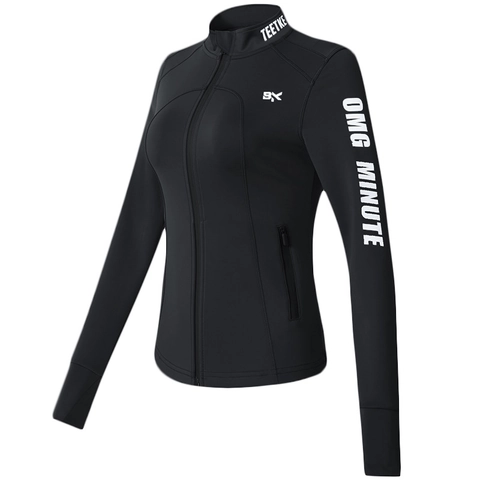 Dames Sportjas met Staande Kraag Slim Fit Volledige Rits Lange Mouwen Atletische Top Fleece Gevoerd Yoga Fitness Hardloopjack